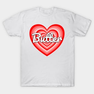 I Love Butter Heart Funny Butter Lover Gift T-Shirt